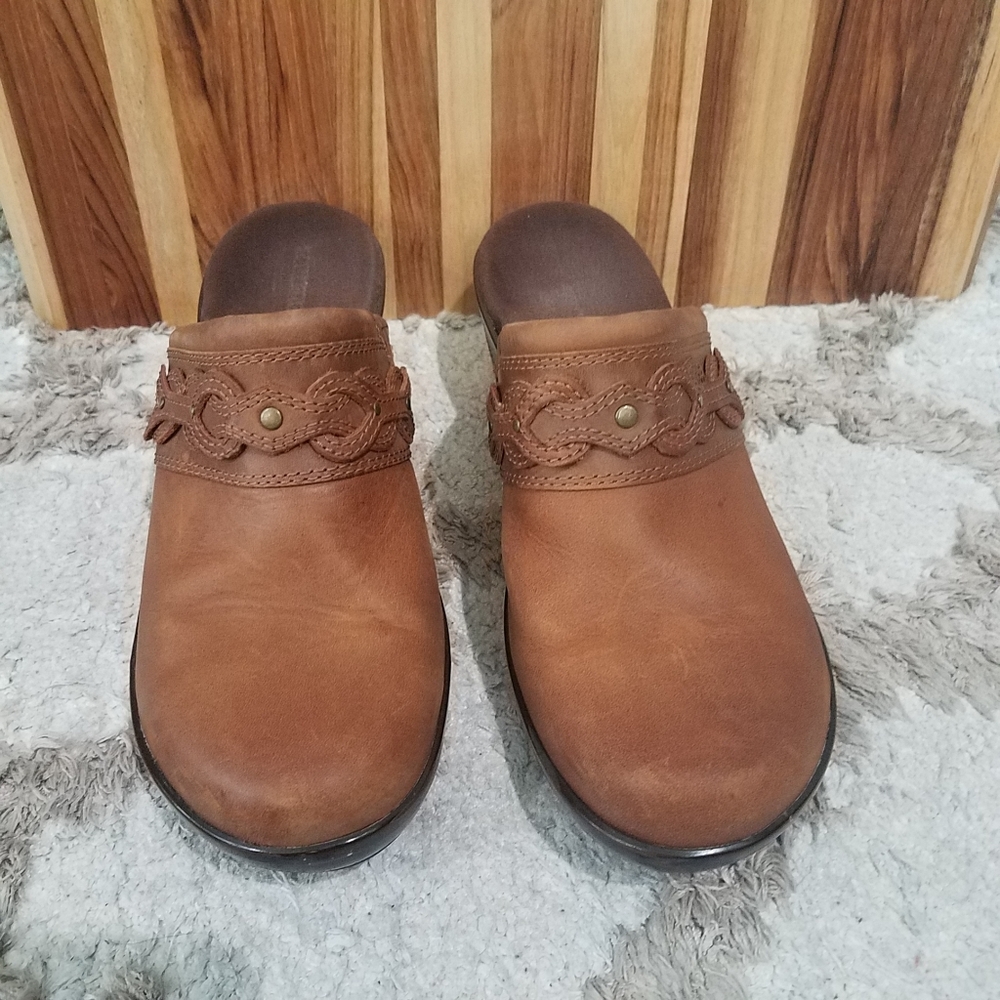 Clarks Marion Coreen Leather Clogs Mules Shoes size 8
